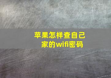 苹果怎样查自己家的wifi密码