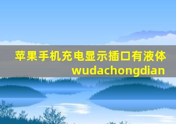 苹果手机充电显示插口有液体wudachongdian