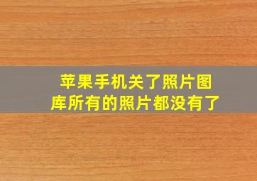 苹果手机关了照片图库所有的照片都没有了