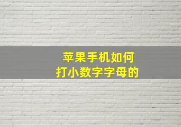 苹果手机如何打小数字字母的