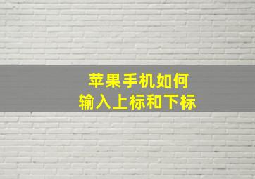 苹果手机如何输入上标和下标