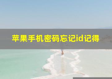 苹果手机密码忘记id记得