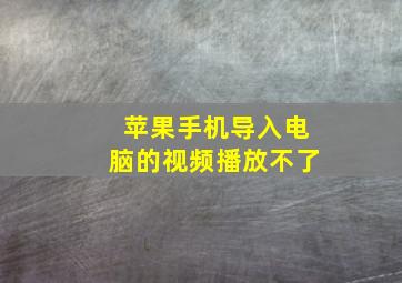 苹果手机导入电脑的视频播放不了