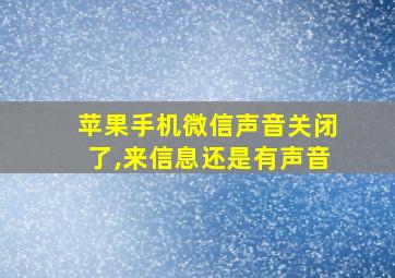 苹果手机微信声音关闭了,来信息还是有声音