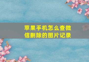 苹果手机怎么查微信删除的图片记录