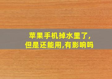 苹果手机掉水里了,但是还能用,有影响吗