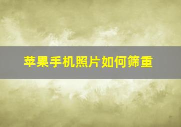 苹果手机照片如何筛重