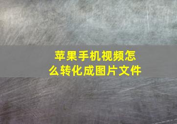 苹果手机视频怎么转化成图片文件