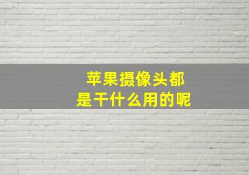 苹果摄像头都是干什么用的呢