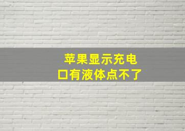 苹果显示充电口有液体点不了