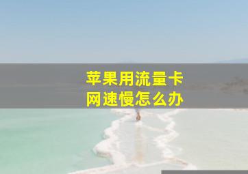 苹果用流量卡网速慢怎么办