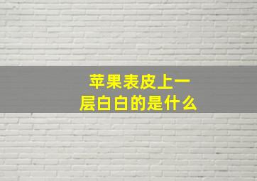 苹果表皮上一层白白的是什么