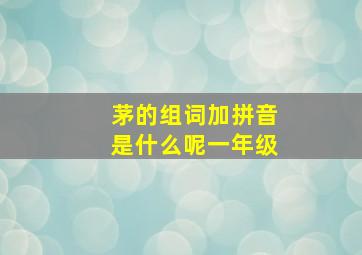 茅的组词加拼音是什么呢一年级