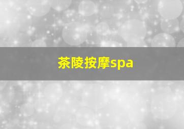 茶陵按摩spa