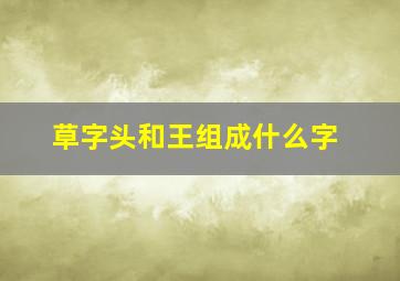 草字头和王组成什么字