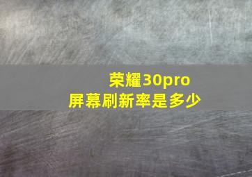 荣耀30pro屏幕刷新率是多少