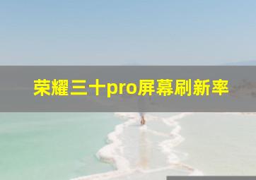 荣耀三十pro屏幕刷新率