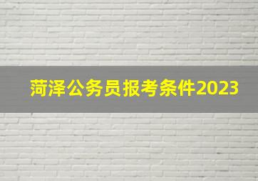 菏泽公务员报考条件2023