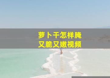 萝卜干怎样腌又脆又嫩视频