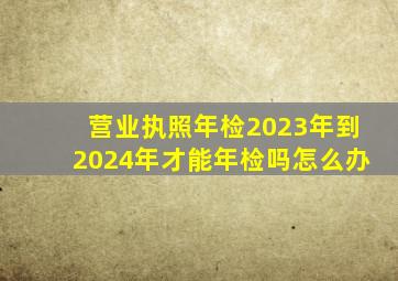 营业执照年检2023年到2024年才能年检吗怎么办