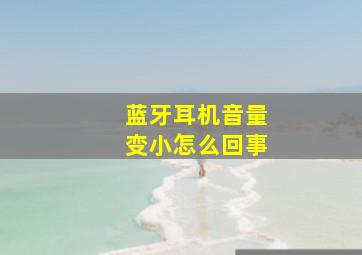 蓝牙耳机音量变小怎么回事