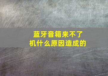 蓝牙音箱来不了机什么原因造成的