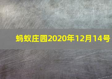 蚂蚁庄园2020年12月14号