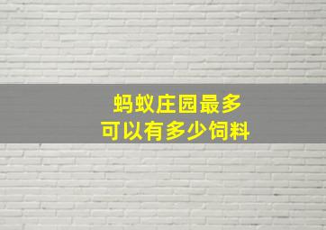 蚂蚁庄园最多可以有多少饲料