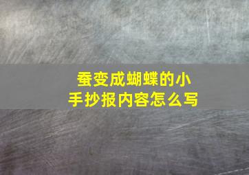 蚕变成蝴蝶的小手抄报内容怎么写