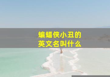 蝙蝠侠小丑的英文名叫什么