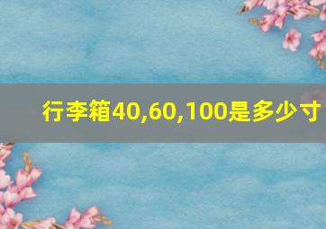 行李箱40,60,100是多少寸