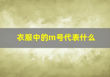 衣服中的m号代表什么