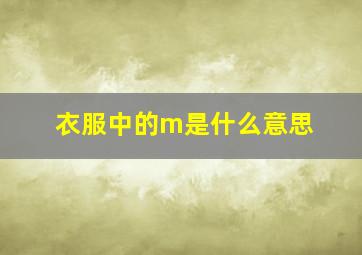 衣服中的m是什么意思