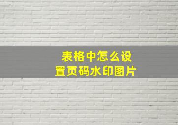 表格中怎么设置页码水印图片