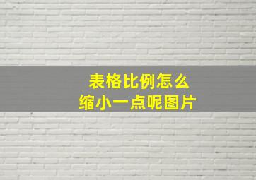 表格比例怎么缩小一点呢图片