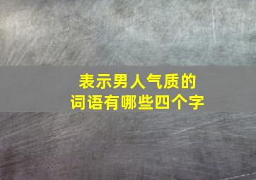 表示男人气质的词语有哪些四个字