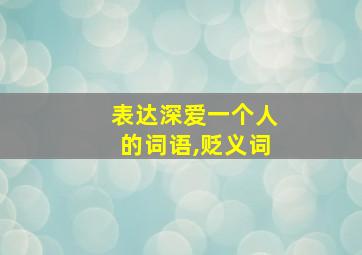 表达深爱一个人的词语,贬义词