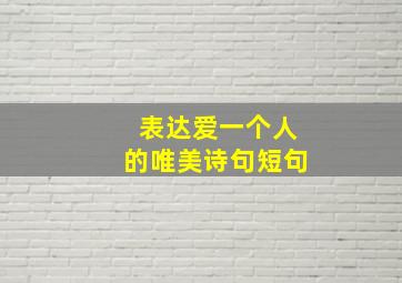 表达爱一个人的唯美诗句短句