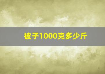 被子1000克多少斤