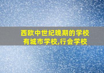 西欧中世纪晚期的学校有城市学校,行会学校