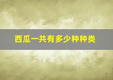 西瓜一共有多少种种类