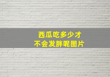 西瓜吃多少才不会发胖呢图片