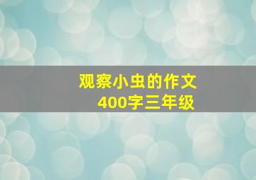 观察小虫的作文400字三年级