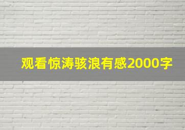 观看惊涛骇浪有感2000字