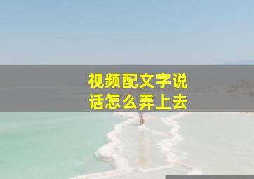 视频配文字说话怎么弄上去