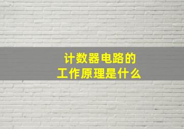 计数器电路的工作原理是什么