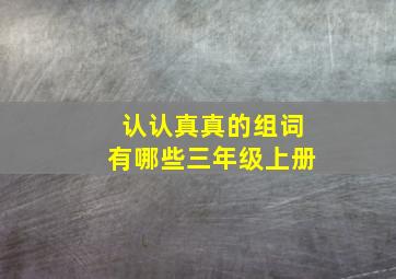 认认真真的组词有哪些三年级上册