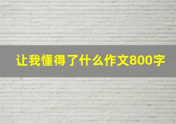 让我懂得了什么作文800字