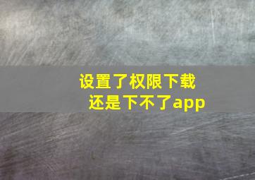 设置了权限下载还是下不了app