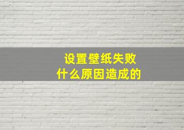 设置壁纸失败什么原因造成的